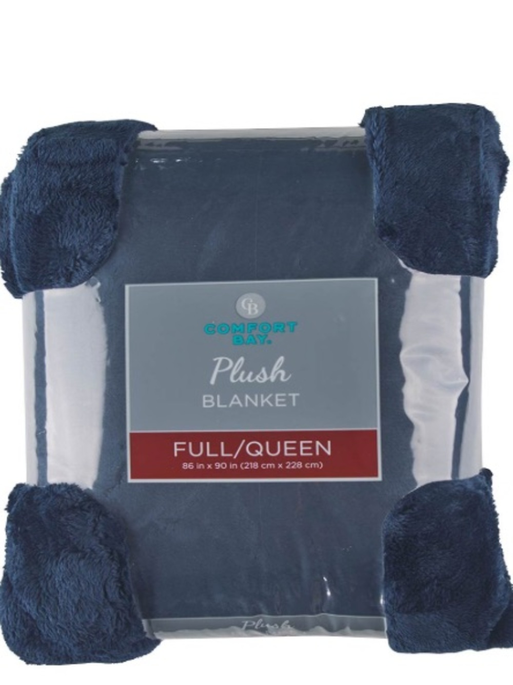 Comfort Bay Plush Blanket - Navy Blue Queen NWT